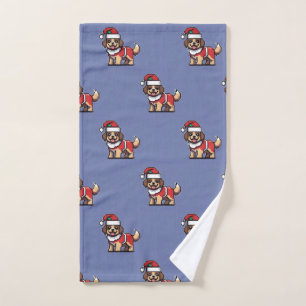 Toalha De Mão Desejamos-lhe um feliz natal com papais noeis de c