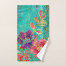Toalha De Mão desenho de flores exóticas