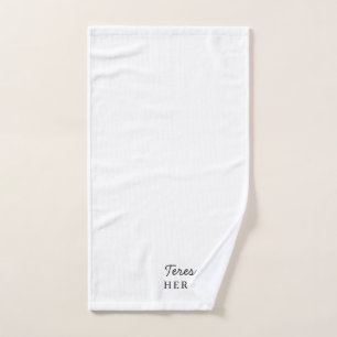 Toalha De Mão Desenho Minimalista Moderno Neutro com Monograma E