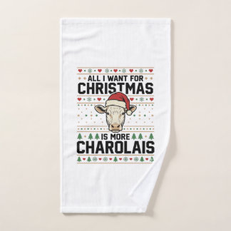 Toalha De Mão Desenho Vetorial de Camisa Feia de Natal de Vaca C