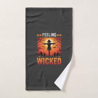 Toalha De Mão Design de Espantalho de Halloween Sentindo-se Malv