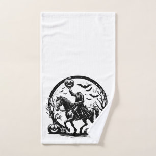 Toalha De Mão Design do Círculo de Halloween sem cabeça