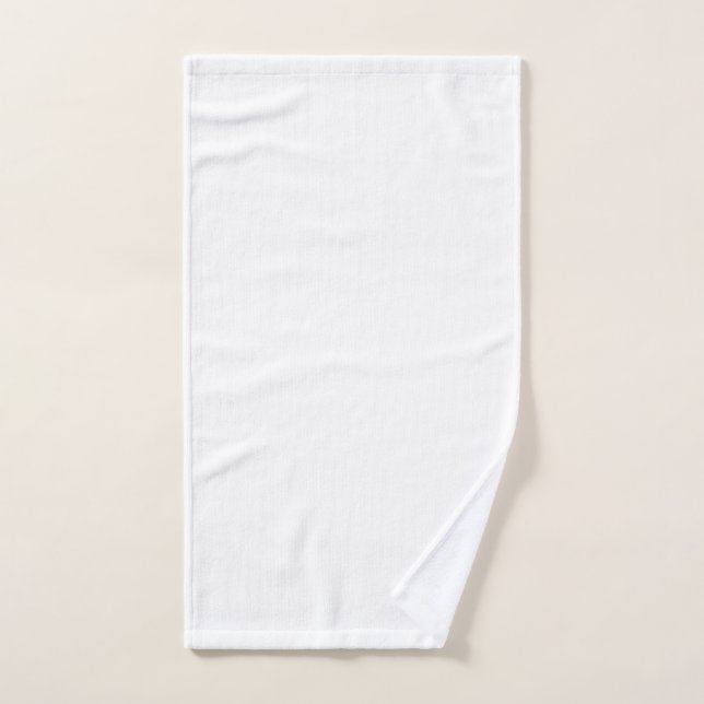 Toalha De Mão Design simples branco personalizado Adicionar foto (Toalha de mão)