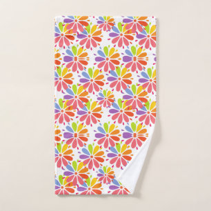 Toalha De Mão Designs Petais Florais Cores de Padrão Flor Feliz