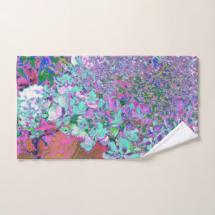 Toalha De Mão Detalhe de Aqua Elegante e Hydrangea de luz do Lim