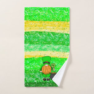 Toalha De Mão Dia de São Patrício Irlandês Leprechaun Gnome Seas