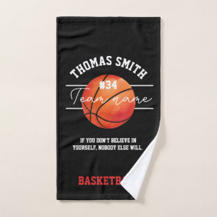 toalha de mão do jogador de basquetebol