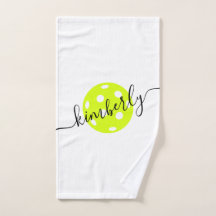 Toalha de Mão do Nome do Script de Pickleball Pers
