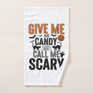 Toalha De Mão Doce de Halloween ou Me Chame de Assustador Gráfic