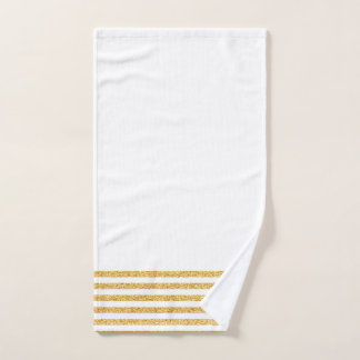 Toalha de mão Dourado da listra