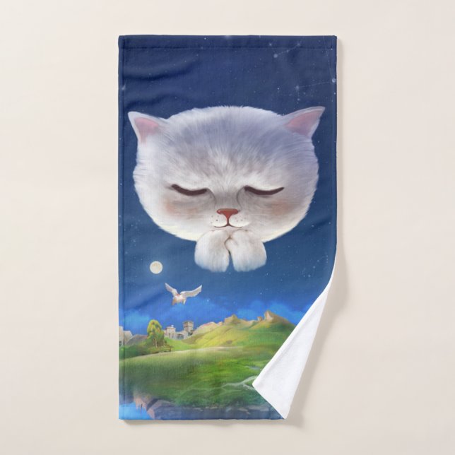 Toalha De Mão Dreamnight Sky com Cat (Toalha de mão)