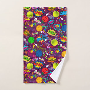 Toalha De Mão 😍 🤩 Eclectic tênis 🎾 padrão púrpura