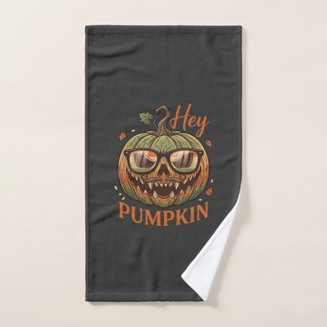 Toalha De Mão Ei Abóbora Óculos de Halloween Jack Lantern Bigode (Toalha de mão)