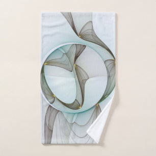 Toalha De Mão Elegância Dourada abstrato Moderna Turquesa Brown