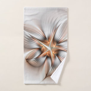 Toalha De Mão Elegância Floral Moderna Abstrato de Arte Fractal