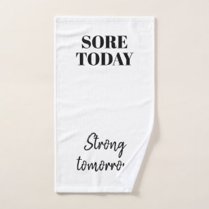 Toalha De Mão Engraçado Sore Hoje Forte Amanhã Workout Gym