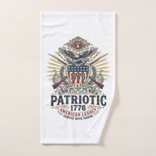 Toalha De Mão Escudo de Batalha Patriótico 1776 Símbolo Inspirad