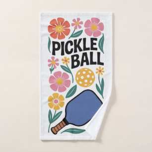 Toalha De Mão Esportes De Pickleball Retro Floral