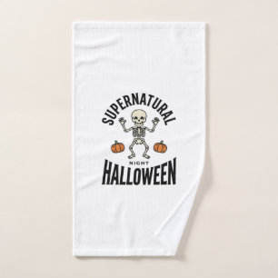 Toalha De Mão Esqueleto Supernatural Engraçado Vintage de Hallow