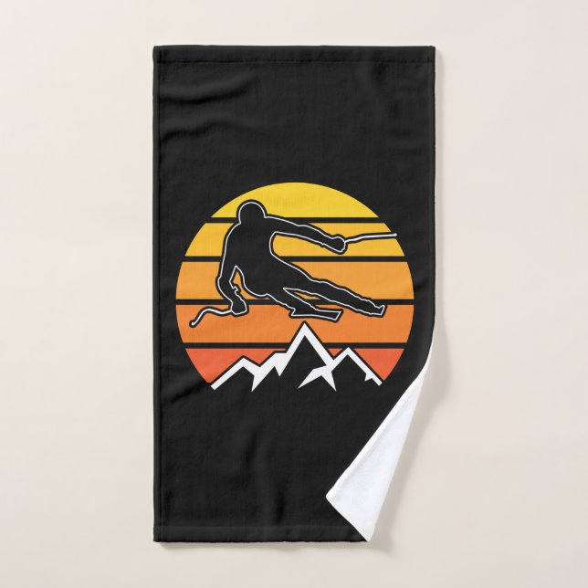 Toalha De Mão Esqui Retro (Toalha de mão)
