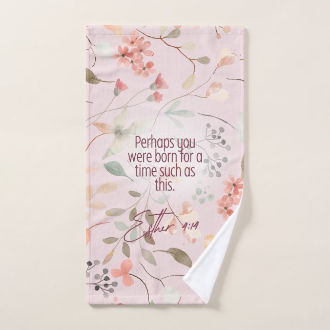 Toalha De Mão Esther 4:14 Bíblia Cristã Verse Art (Toalha de mão)