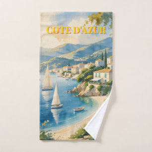 Toalha De Mão Estilo Vintage Cote D'Azur Viagem francês