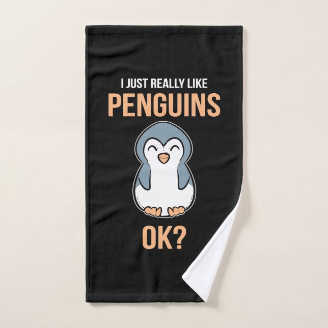 Toalha De Mão Eu Gosto Muito De Pinguim (Toalha de mão)