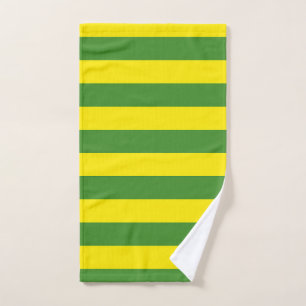 Toalha De Mão Faixa Amarela e Verde