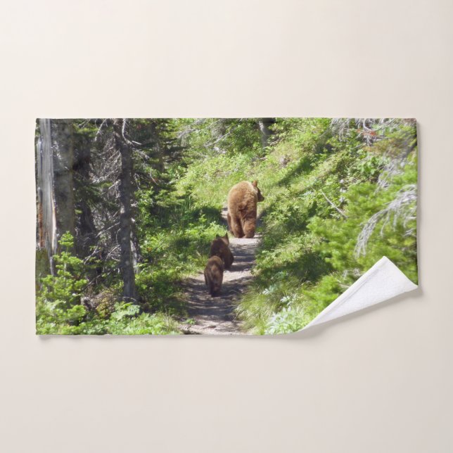 Toalha De Mão Família Brown Bear (Toalha de mão)