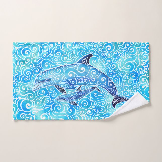 Toalha De Mão Família Dolphin Suave (Toalha de mão)