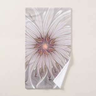 Toalha De Mão Fantasia Floral, Flor de Pastel Moderna Abstrata