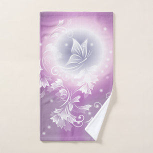 Toalha De Mão Fantasia Floral Purple