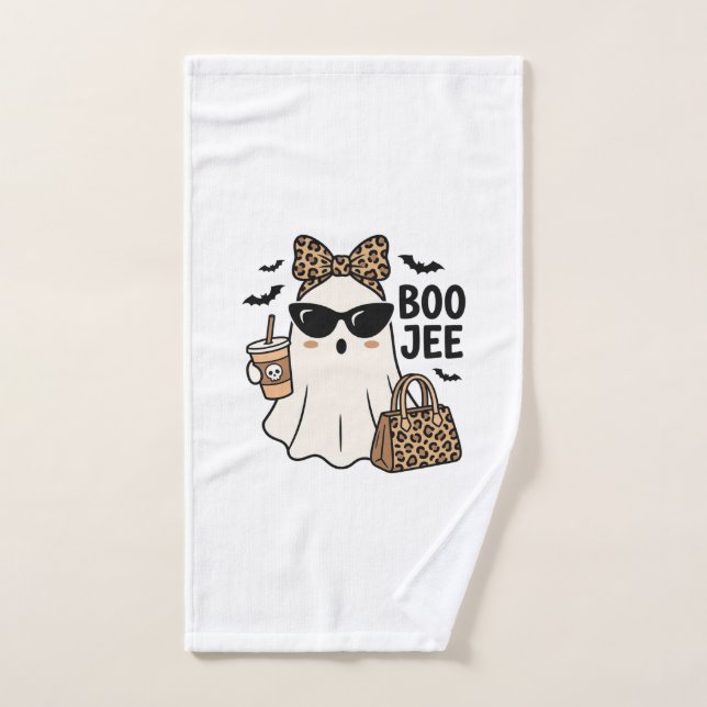 Toalha De Mão Fantasma Boo Jee Halloween Arco de Leopardo Design (Toalha de mão)