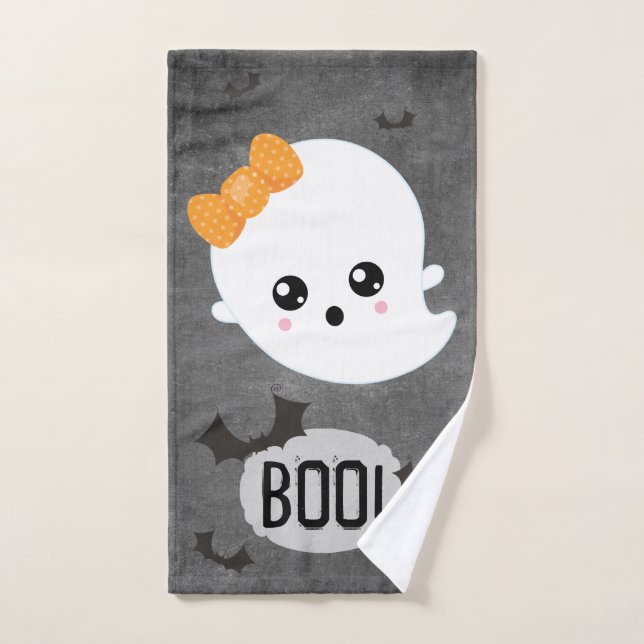Toalha De Mão Fantasma Kawaii Boo Halloween (Toalha de mão)