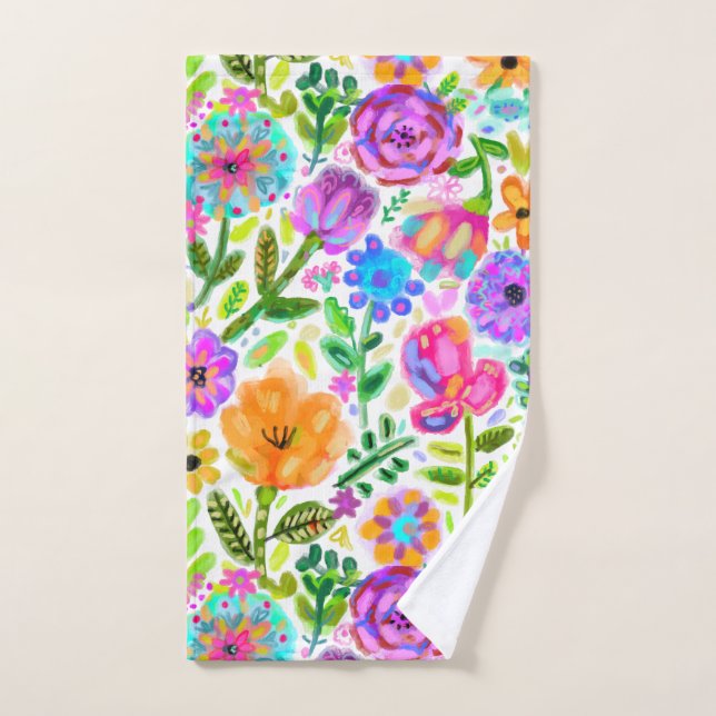 Toalha De Mão Felicidade Floral (Toalha de mão)