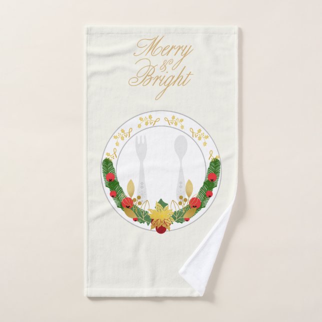 Toalha De Mão Feliz e Natal Brilhante (Toalha de mão)