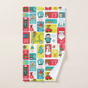 Toalha De Mão Feliz Natal do Calendário Avançado