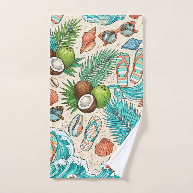 Toalha De Mão Férias tropicais. (Toalha de mão)