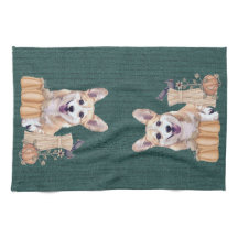 Filhote de cachorro do Corgi de Galês no outono