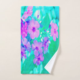 Toalha De Mão Flor bonito do Jardim Rosa no Aquamarine