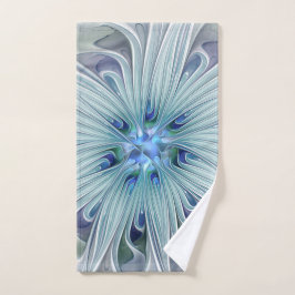 Toalha De Mão Floral Beauty Abstract Modern Blue Pastel Flower