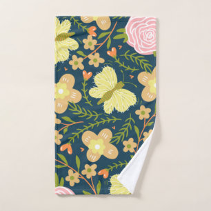 Toalha De Mão Floral, Borboleta E Elegante Seamless Glamour