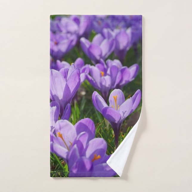 Toalha de Mão Floral Roxa Crocus de Primavera para (Toalha de mão)