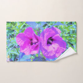 Toalha De Mão Flores de Hibisco Roxo-Roxo-Violeta