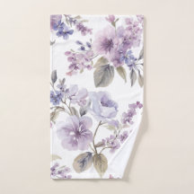 Flores de Lavanda Aquarela Botânica Roxa
