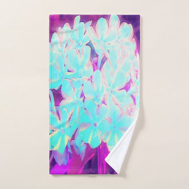 Toalha De Mão Flores de Phlox Azuis-Peppermint Twist de Robin (Toalha de mão)