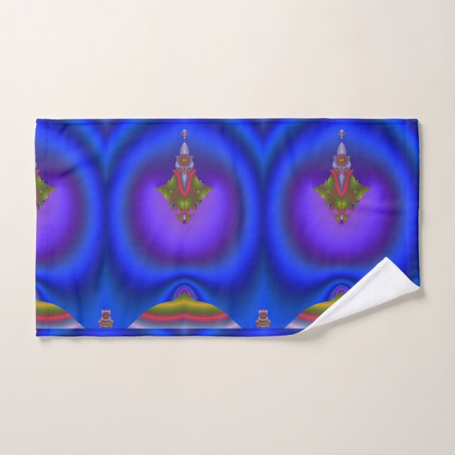 Toalha De Mão Fractal Azul Profundo (Toalha de mão)