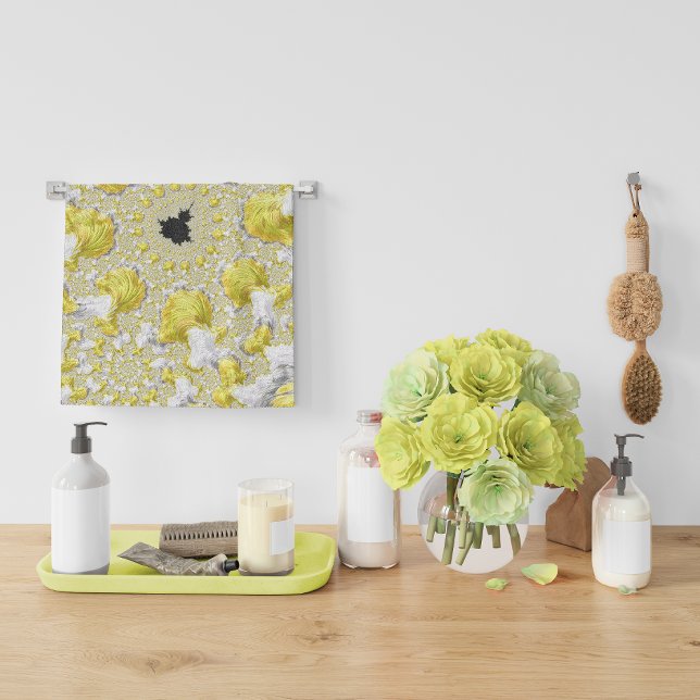 Toalha De Mão Fractal Dourado abstrato (Criador carregado)