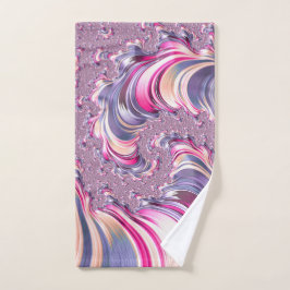 Toalha De Mão Fractal Espiral Rosa Roxo Abstrato