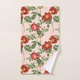 Toalha De Mão Fundo da faixa rosa Rosas vitoriana
